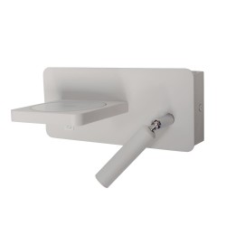 Aplique LED Rob 5W+3W USB y cargador wireless vista tres cuartos