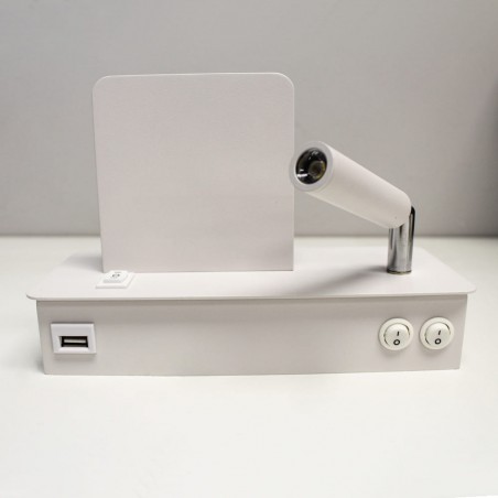 Aplique LED Rob 5W+3W USB y cargador wireless vista desde abajo