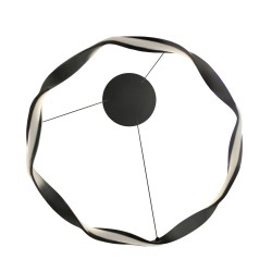 Lámpara de techo led Sand 22W negra vista de planta