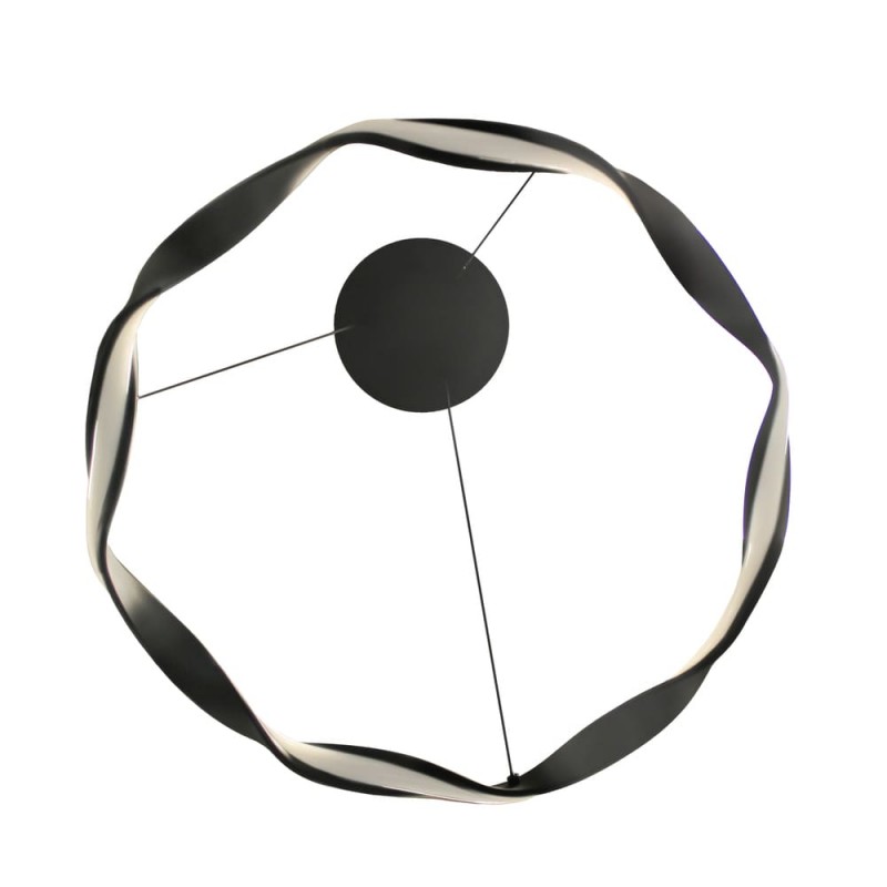 Lámpara de techo led Sand 22W negra vista de planta