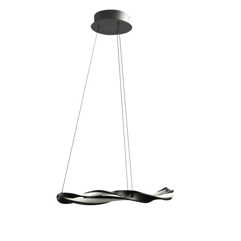 Lámpara de techo led Sand 22W negra vista de perfil