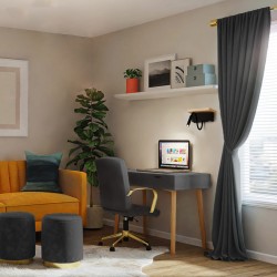 Sala de estudio decorado con Aplique LED de Madera Bach 5W+3W con USB