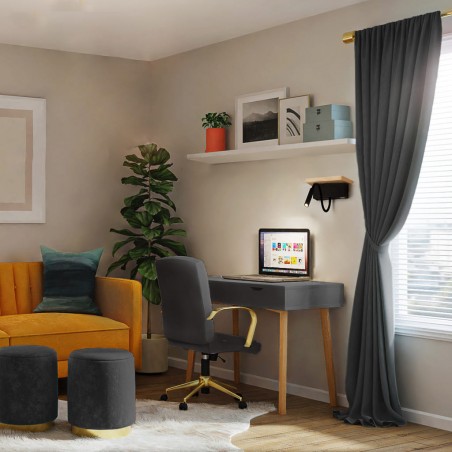 Sala de estudio decorado con Aplique LED de Madera Bach 5W+3W con USB