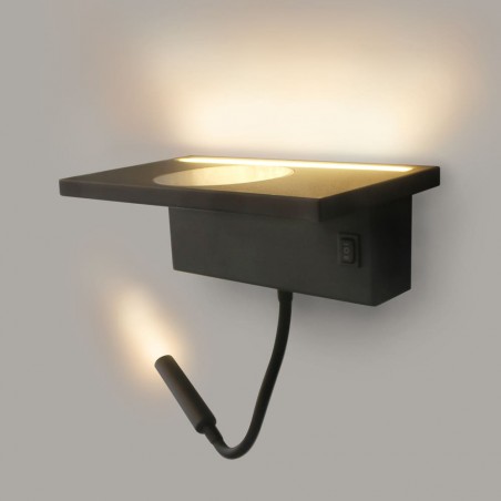 Doble encendido Aplique LED Rob2 5W+3W USB y cargador wireless