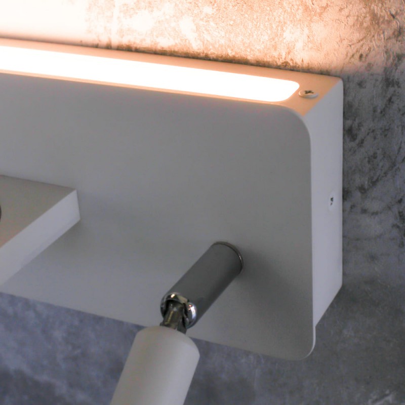 Luz principal encendida del Aplique LED Rob 5W+3W USB y cargador wireless