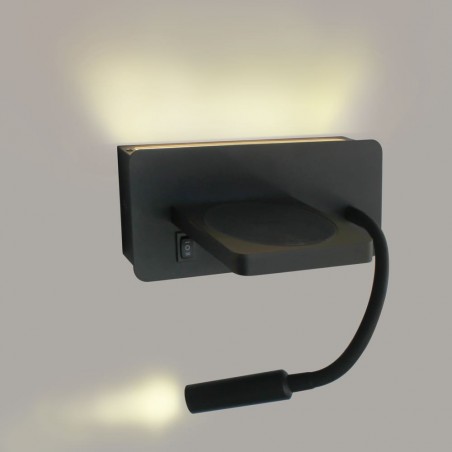 Doble encendido Aplique LED Rob2 5W+3W USB y cargador wireless