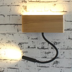 Doble encendido del Aplique LED Madera Ravel 5W+3W USB