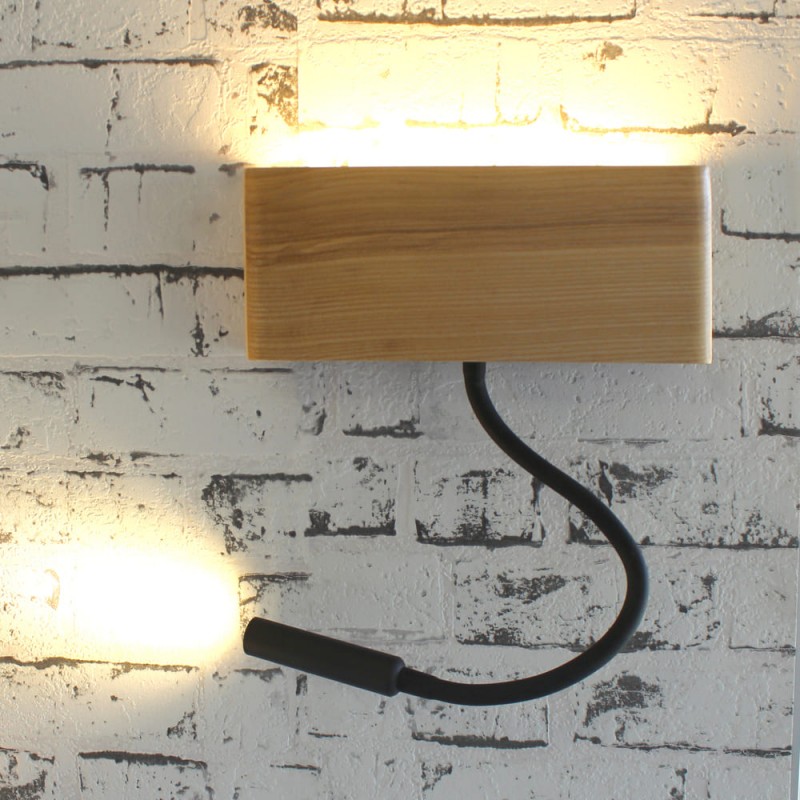 Doble encendido del Aplique LED Madera Ravel 5W+3W USB