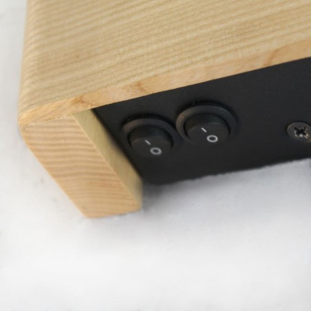 Detalle botones encendidos Aplique LED Madera Ravel 5W+3W USB