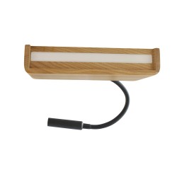 Aplique LED Madera Ravel 5W+3W USB vista cenital