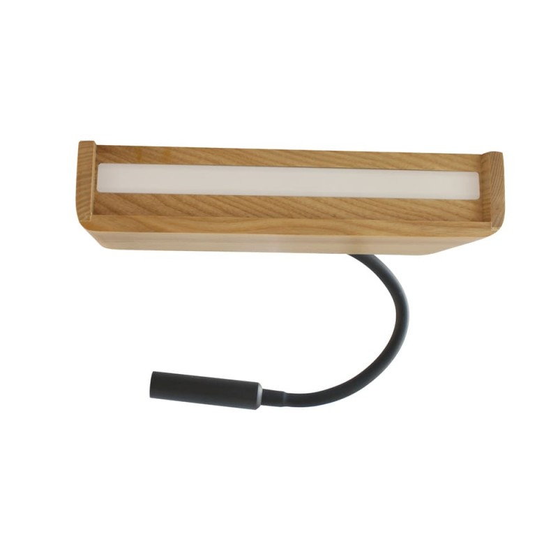 Aplique LED Madera Ravel 5W+3W USB vista cenital