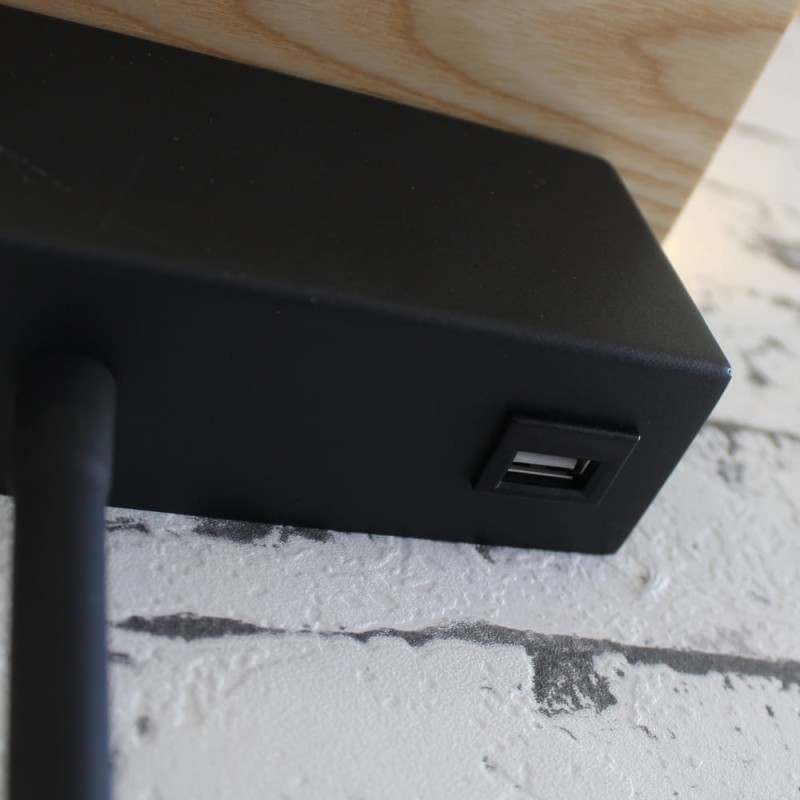 Detalle del USB del Aplique LED de Madera Bach 5W+3W con USB
