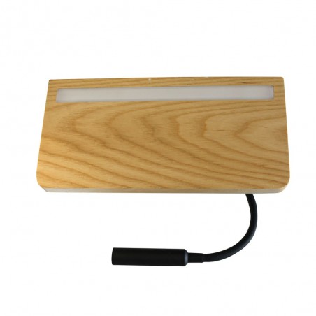 Aplique LED de Madera Bach 5W+3W con USB visto de planta