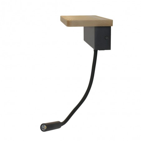 Aplique LED de Madera Bach 5W+3W con USB visto de perfil