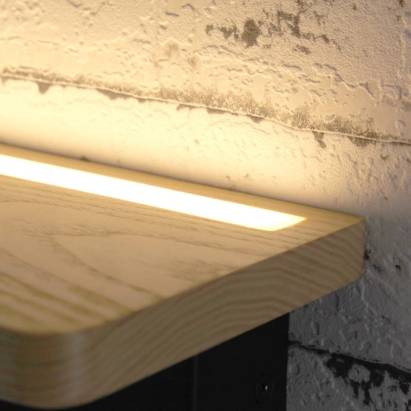 Luz principal del Aplique LED de Madera Bach 5W+3W con USB encendida