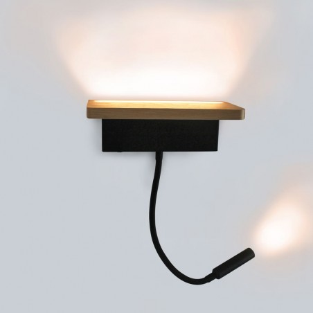 Doble encendido del Aplique LED de Madera Bach 5W+3W con USB