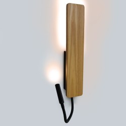 Doble encendido del Aplique LED Madera Renoir 5W+3W USB