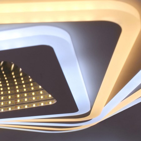 Detalle del Plafón Smart Mei 3D 135W 3CCT regulable encendido con iluminación combinada fría