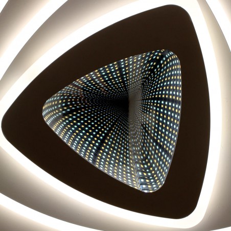 Detalle efecto 3d del Plafón Smart Mei 3D 115W 3CCT regulable encendido con luz neutra