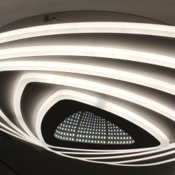 Detalle del Plafón Smart Mei 3D 115W 3CCT regulable encendido con luz neutra