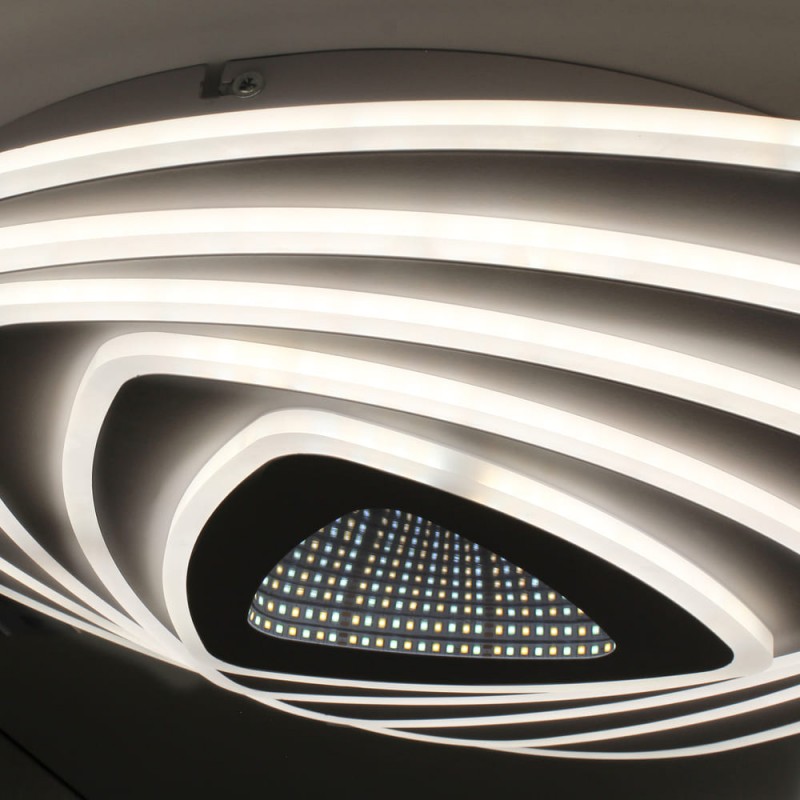 Detalle del Plafón Smart Mei 3D 115W 3CCT regulable encendido con luz neutra