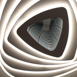 Detalle del Plafón Smart Mei 3D 115W 3CCT regulable encendido con luz neutra