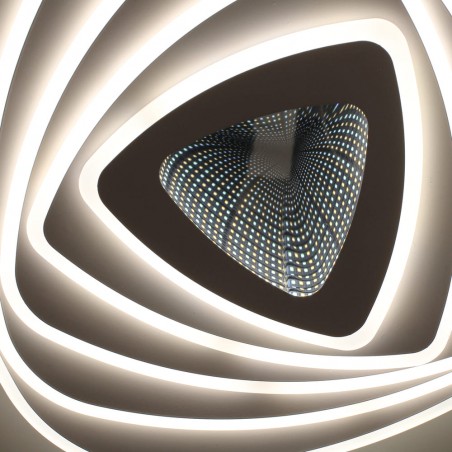 Detalle del Plafón Smart Mei 3D 115W 3CCT regulable encendido con luz neutra