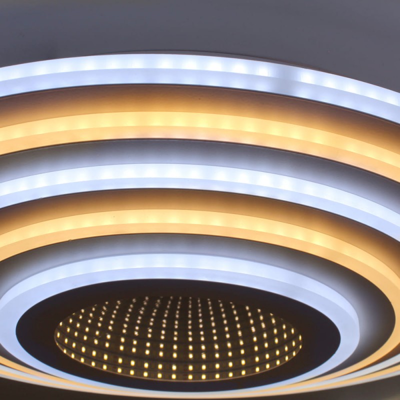 Plafón Smart Mei 3D 125W 3CCT regulable encendido con iluminación combinada con tono de luz frío