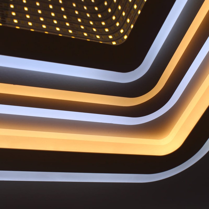 Detalle de iluminacion combinada en tono frío del Plafón Smart Otie 2 135W 3CCT regulable