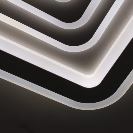 Detalle efecto 3D con iluminación combinada de tono neutro del Plafón Smart Otie 2 135W 3CCT regulable