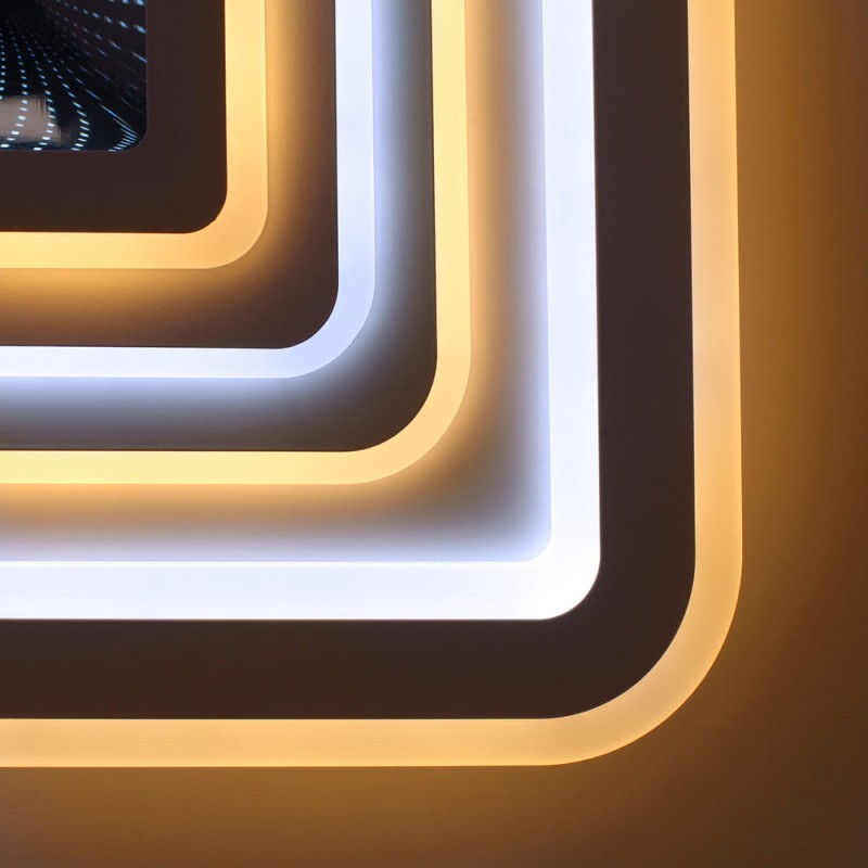 Detalle de iluminacion combinada en tono cálido del Plafón Smart Otie 2 135W 3CCT regulable