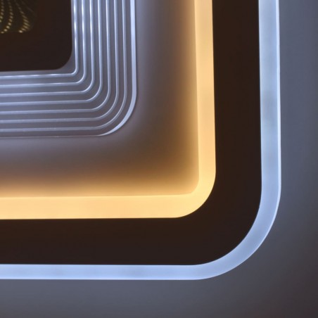 Detalle del Plafón Smart Otie 3D 90W 3CCT regulable encendido con luz combinada en tono frío