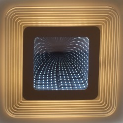 Detalle del efecto 3D del Plafón Smart Otie 3D 90W 3CCT regulable encendido con luz combinada en tono cálido