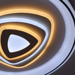 Detalle del Plafón Smart Saren 110W 3CCT regulable encendido con iluminación combinada en tono de luz frío