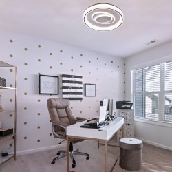 Habitación infantil decorada con Plafón Smart Ryad 85W 3CCT regulable encendido en tono neutro