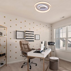 Habitación infantil decorada con Plafón Smart Ryad 85W 3CCT regulable encendido en tono cálido