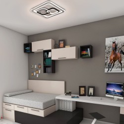 Dormitorio infantil decorado con Plafón Smart Penn encendido con tono de luz neutro