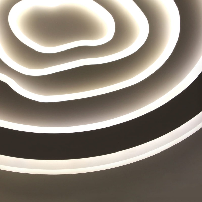 Detalle del Plafón Smart Cloud encendido con luz combinada de tono neutro