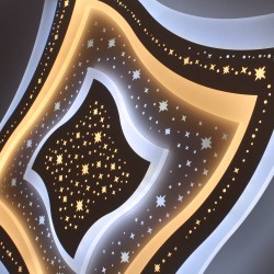 Detalle efecto estrellado del Plafón Smart Lou 105W 3CCT regulable encendido con iluminación combinada con tono de luz frío