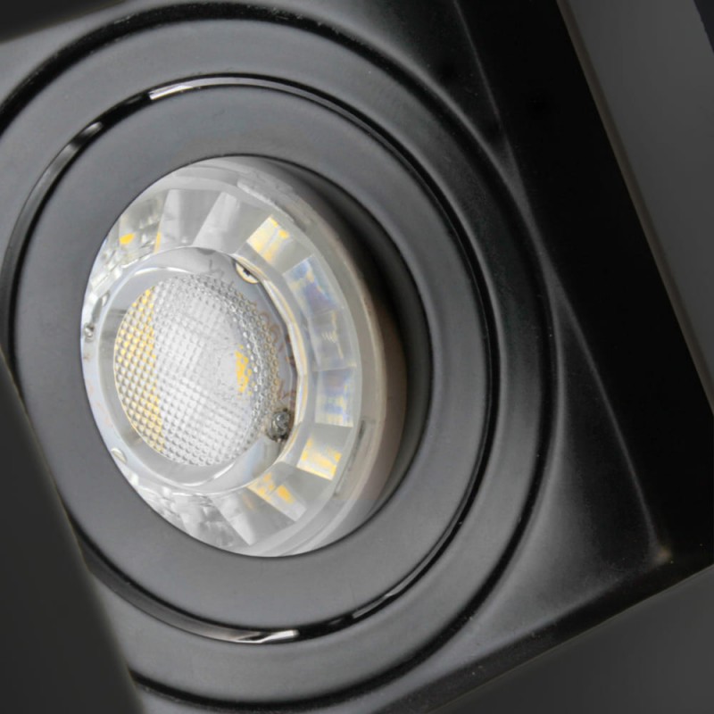 Empotrable Akrah rectangular dos luces negro detalle
