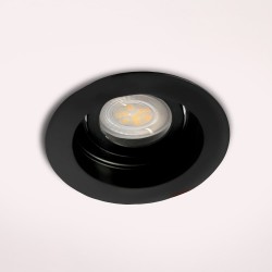 Empotrable Akrah redondo negro instalado