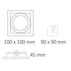 Cota del Empotrable Akrah cuadrado blanco