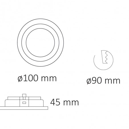 Cota del Empotrable Akrah redondo blanco