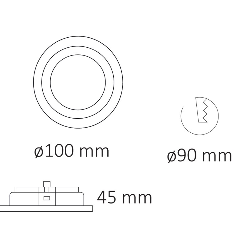 Cota del Empotrable Akrah redondo negro