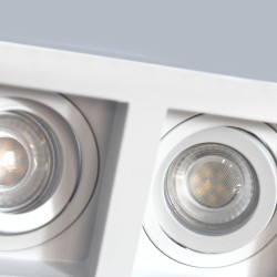 Detalle Empotrable Akrah rectangular dos luces blanco
