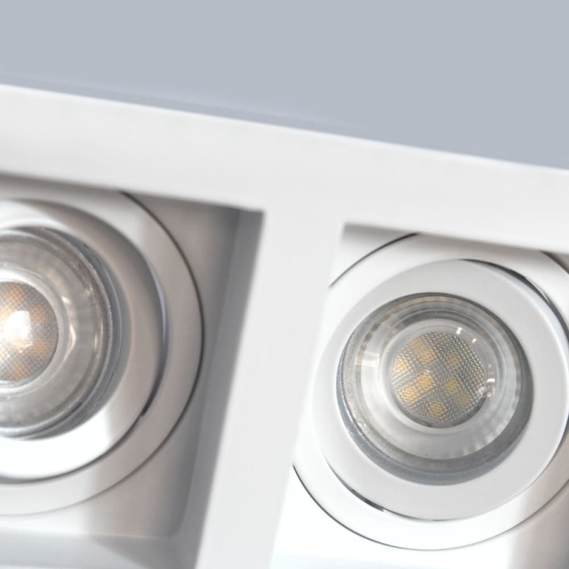 Detalle Empotrable Akrah rectangular dos luces blanco