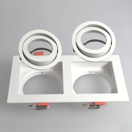 Empotrable Akrah rectangular dos luces blanco desmontaje