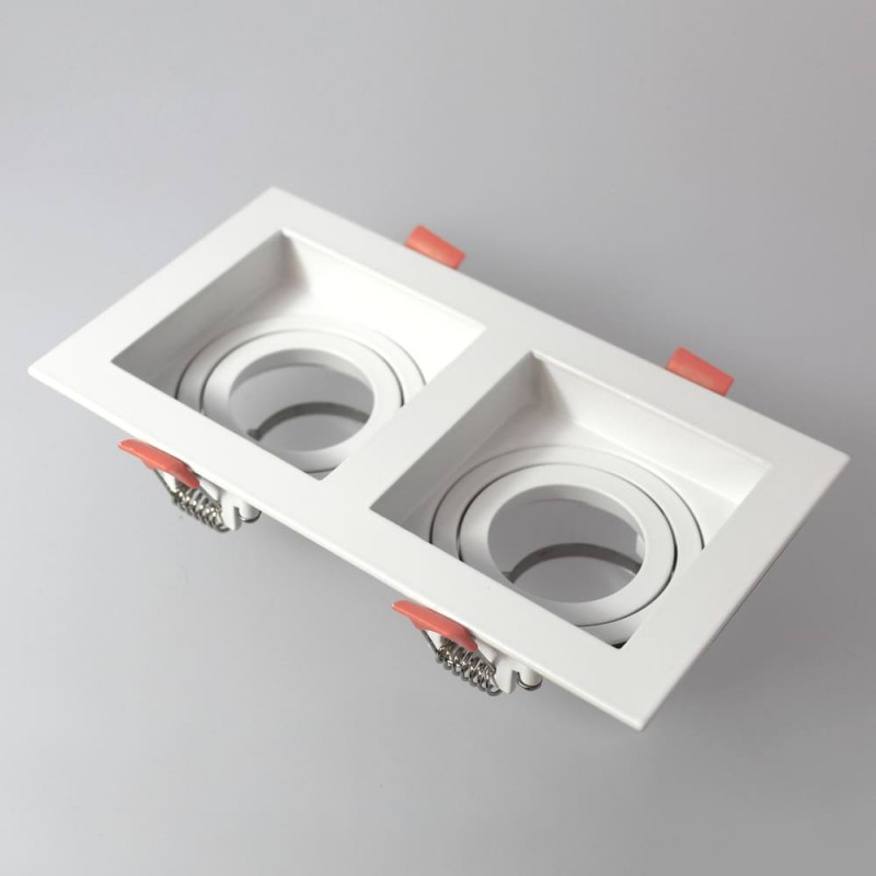 Empotrable Akrah rectangular dos luces blanco