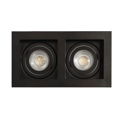 Empotrable Akrah rectangular dos luces negro visto de planta