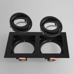 Empotrable Akrah rectangular dos luces negro desmontaje